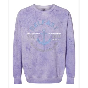 Belfast Northern Ireland Anchor Established 1613 Colorblast Crewneck Sweatshirt