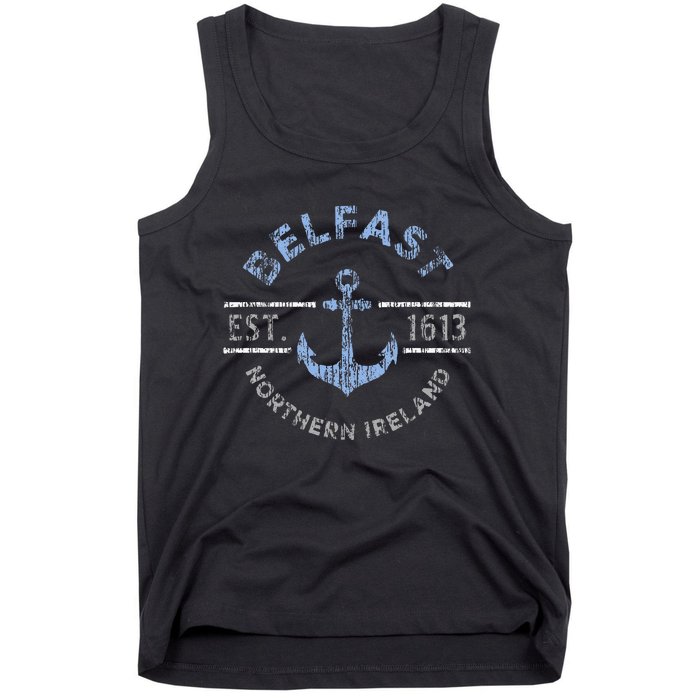 Belfast Northern Ireland Anchor Established 1613 Tank Top