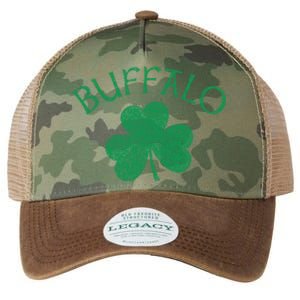 Buffalo Ny Irish Shamrock Distressed Green Print Meaningful Gift Legacy Tie Dye Trucker Hat