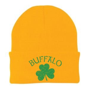 Buffalo Ny Irish Shamrock Distressed Green Print Meaningful Gift Knit Cap Winter Beanie