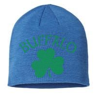 Buffalo Ny Irish Shamrock Distressed Green Print Meaningful Gift Sustainable Beanie