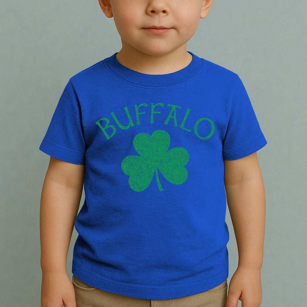 Buffalo Ny Irish Shamrock Distressed Green Print Meaningful Gift Toddler T-Shirt