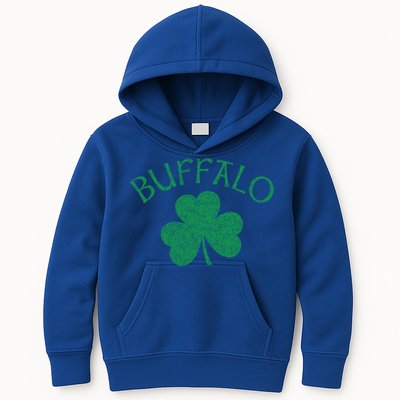 Buffalo Ny Irish Shamrock Distressed Green Print Meaningful Gift Kids Hoodie