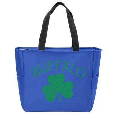 Buffalo Ny Irish Shamrock Distressed Green Print Meaningful Gift Zip Tote Bag