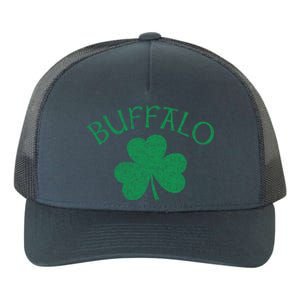 Buffalo Ny Irish Shamrock Distressed Green Print Meaningful Gift Yupoong Adult 5-Panel Trucker Hat