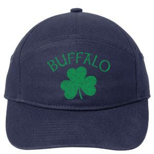 Buffalo Ny Irish Shamrock Distressed Green Print Meaningful Gift 7-Panel Snapback Hat