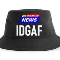 Breaking News I Dont Give A F Uck IDGAF Slang Sarcastic Hot Sustainable Bucket Hat