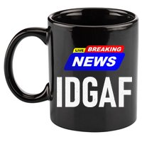 Breaking News I Dont Give A F Uck IDGAF Slang Sarcastic Hot 11oz C Handle Ceramic Mug