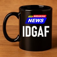 Breaking News I Dont Give A F Uck IDGAF Slang Sarcastic Hot 11oz C Handle Ceramic Mug