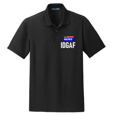 Breaking News I Dont Give A F Uck IDGAF Slang Sarcastic Hot Dry Zone Grid Polo