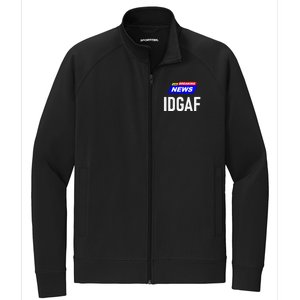 Breaking News I Dont Give A F Uck IDGAF Slang Sarcastic Hot Stretch Full-Zip Cadet Jacket