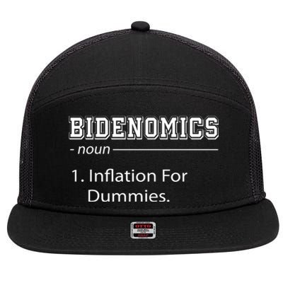 Bidenomics Noun Inflation For Dummies Funny Anti Joe Biden 7 Panel Mesh Trucker Snapback Hat