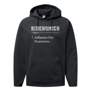 Bidenomics Noun Inflation For Dummies Funny Anti Joe Biden Performance Fleece Hoodie