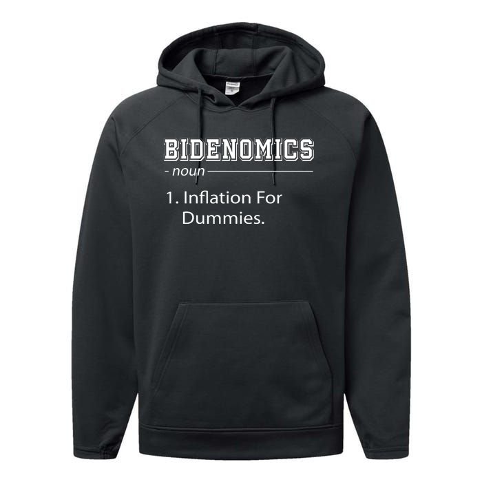 Bidenomics Noun Inflation For Dummies Funny Anti Joe Biden Performance Fleece Hoodie