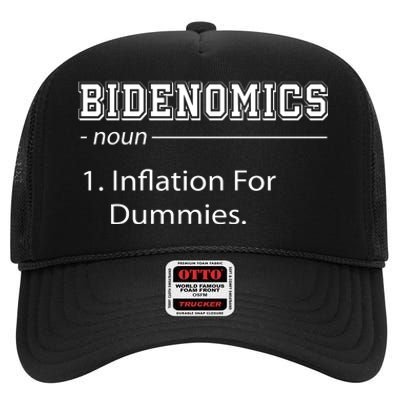 Bidenomics Noun Inflation For Dummies Funny Anti Joe Biden High Crown Mesh Back Trucker Hat