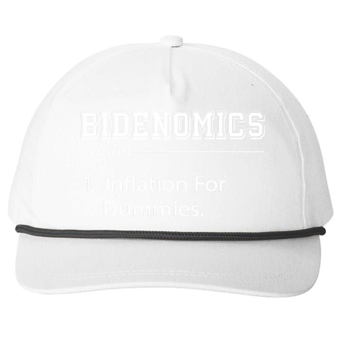 Bidenomics Noun Inflation For Dummies Funny Anti Joe Biden Snapback Five-Panel Rope Hat