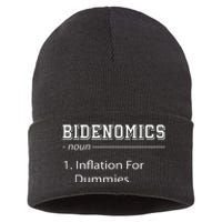 Bidenomics Noun Inflation For Dummies Funny Anti Joe Biden Sustainable Knit Beanie