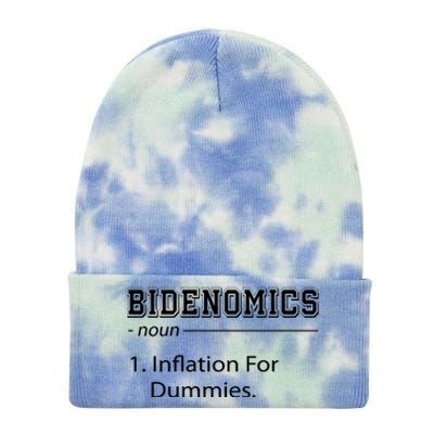 Bidenomics Noun Inflation For Dummies Funny Anti Joe Biden Tie Dye 12in Knit Beanie