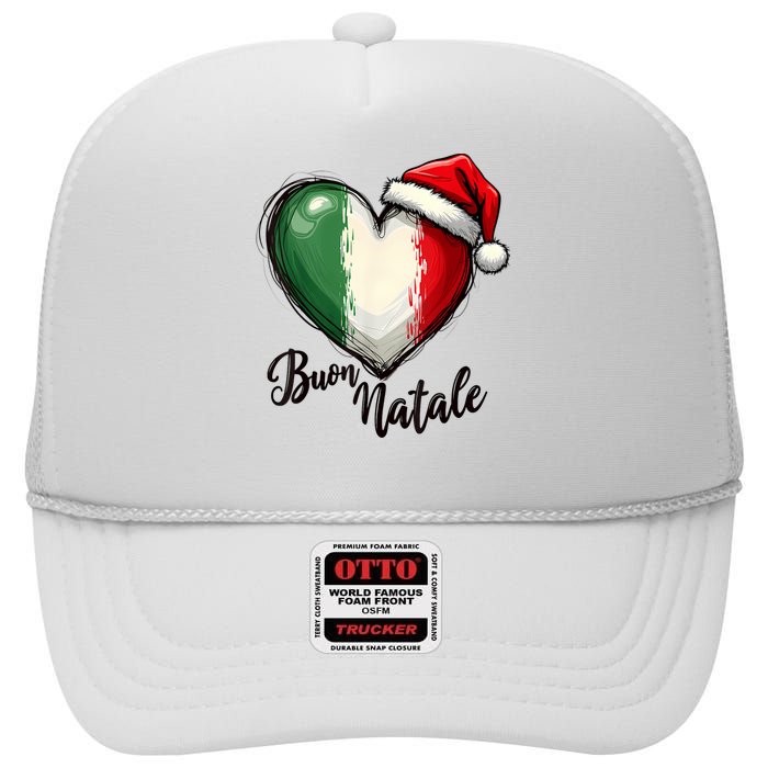 Buon Natale Italian Family Christmas Italy Pride High Crown Mesh Back Trucker Hat