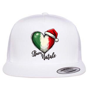 Buon Natale Italian Family Christmas Italy Pride Flat Bill Trucker Hat