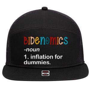 Bidenomics Noun Inflation For Dummies Funny Joe Biden Political 7 Panel Mesh Trucker Snapback Hat