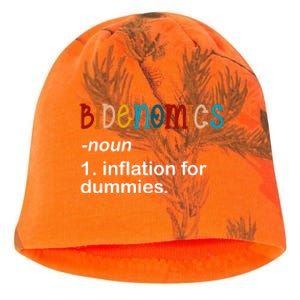 Bidenomics Noun Inflation For Dummies Funny Joe Biden Political Kati - Camo Knit Beanie