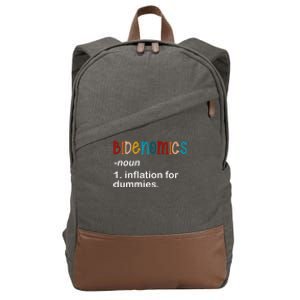 Bidenomics Noun Inflation For Dummies Funny Joe Biden Political Cotton Canvas Backpack