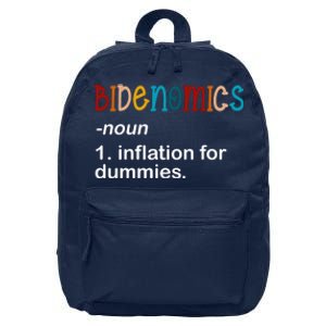 Bidenomics Noun Inflation For Dummies Funny Joe Biden Political 16 in Basic Backpack