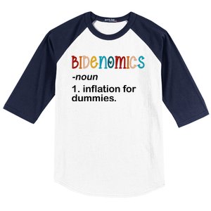 Bidenomics Noun Inflation For Dummies Funny Joe Biden Political Baseball Sleeve Shirt