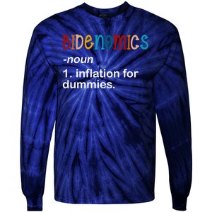 Bidenomics Noun Inflation For Dummies Funny Joe Biden Political Tie-Dye Long Sleeve Shirt