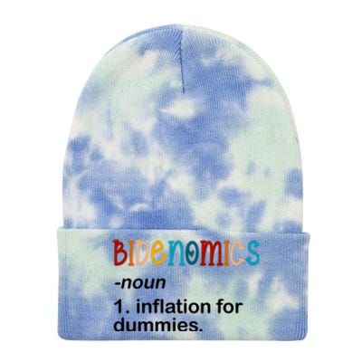 Bidenomics Noun Inflation For Dummies Funny Joe Biden Political Tie Dye 12in Knit Beanie