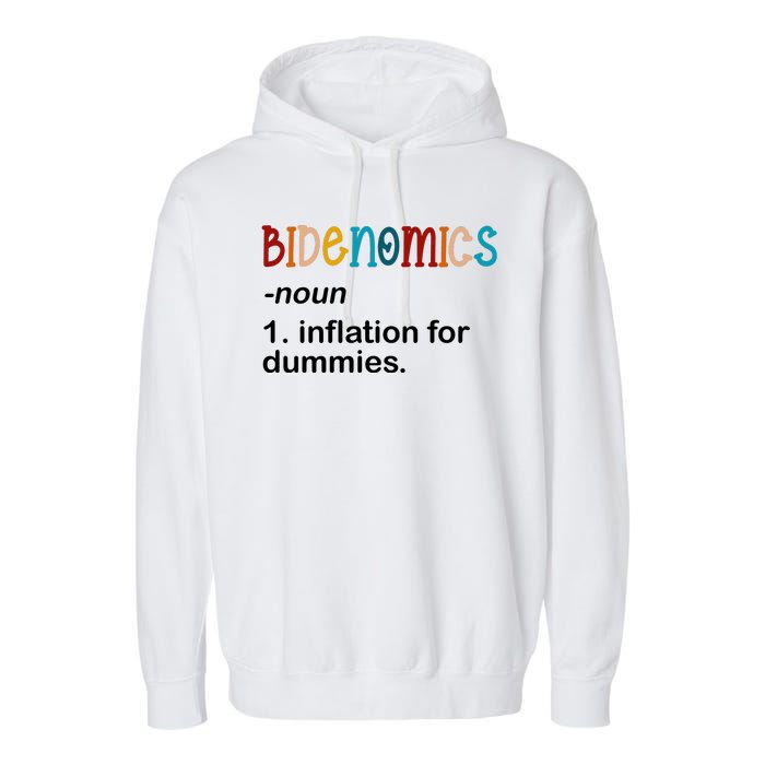 Bidenomics Noun Inflation For Dummies Funny Joe Biden Political Garment-Dyed Fleece Hoodie