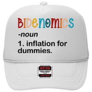 Bidenomics Noun Inflation For Dummies Funny Joe Biden Political High Crown Mesh Back Trucker Hat