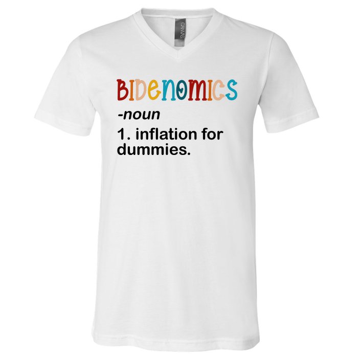 Bidenomics Noun Inflation For Dummies Funny Joe Biden Political V-Neck T-Shirt