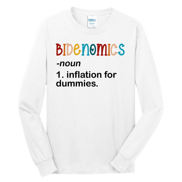 Bidenomics Noun Inflation For Dummies Funny Joe Biden Political Tall Long Sleeve T-Shirt