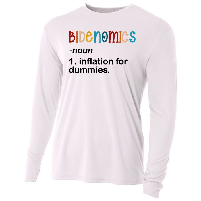 Bidenomics Noun Inflation For Dummies Funny Joe Biden Political Cooling Performance Long Sleeve Crew