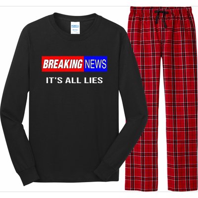 Breaking News ItS All Lies Conspiracy Theory Truth Seeker Long Sleeve Pajama Set