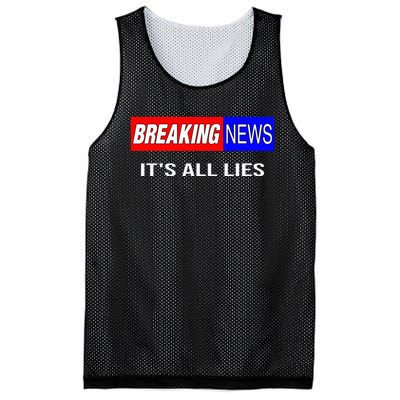 Breaking News ItS All Lies Conspiracy Theory Truth Seeker Mesh Reversible Basketball Jersey Tank