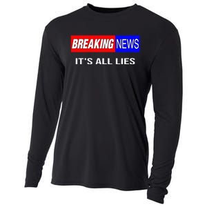 Breaking News ItS All Lies Conspiracy Theory Truth Seeker Cooling Performance Long Sleeve Crew