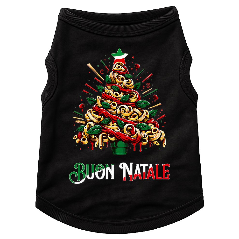 Buon Natale Italian Pasta Christmas Tree Xmas  Doggie Tank