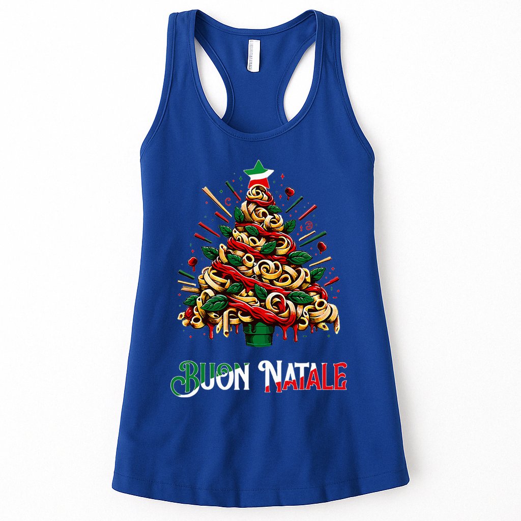 Buon Natale Italian Pasta Christmas Tree Xmas  Womens Tank Top