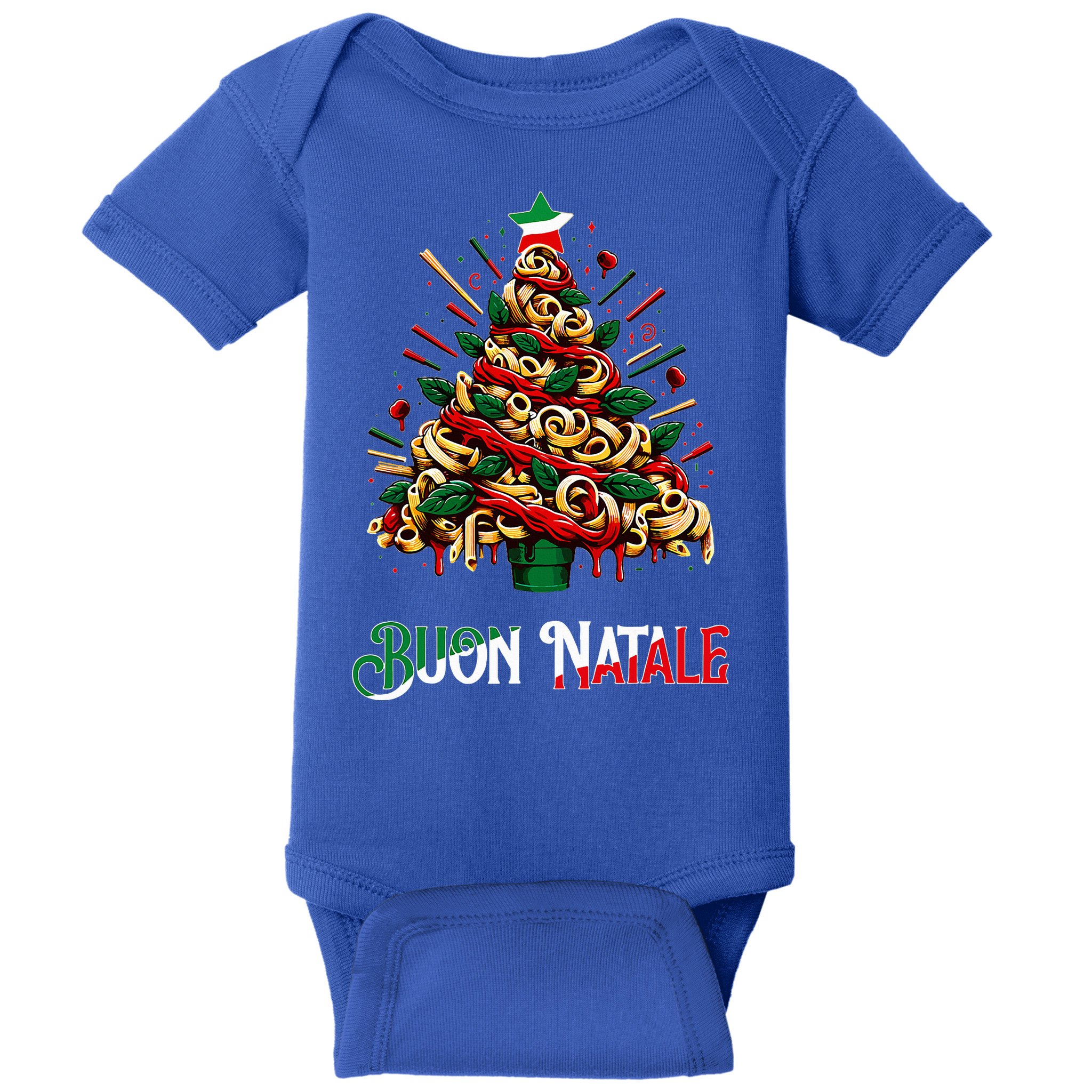 Buon Natale Italian Pasta Christmas Tree Xmas  Baby Bodysuit