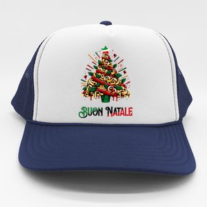 Buon Natale Italian Pasta Christmas Tree Xmas  Trucker Hat