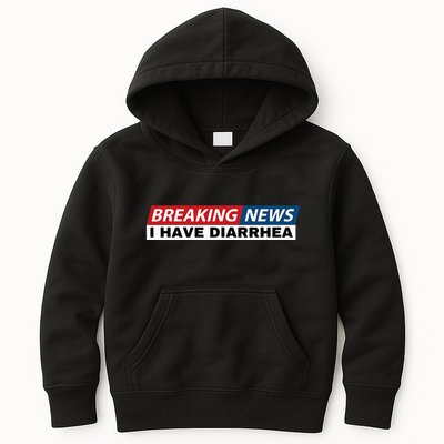 Breaking News I Have Diarrhea Funny Joke Humor Poop Pooping Kids Hoodie