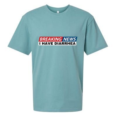 Breaking News I Have Diarrhea Funny Joke Humor Poop Pooping Sueded Cloud Jersey T-Shirt