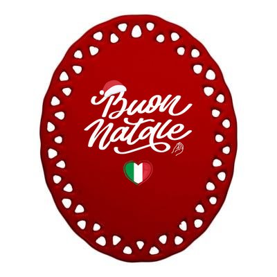 Buon Natale Italian Family Christmas Italy Pride Holiday Ceramic Oval Ornament