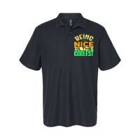 Being Nice Is The Coolest Softstyle Adult Sport Polo