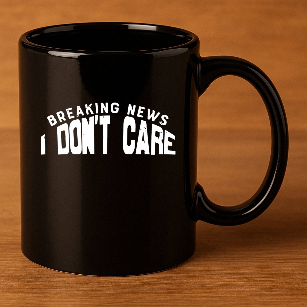 Breaking News I DonT Care 11oz C Handle Ceramic Mug