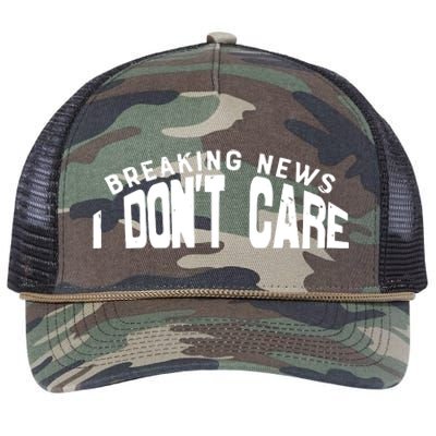 Breaking News I DonT Care Retro Rope Trucker Hat Cap