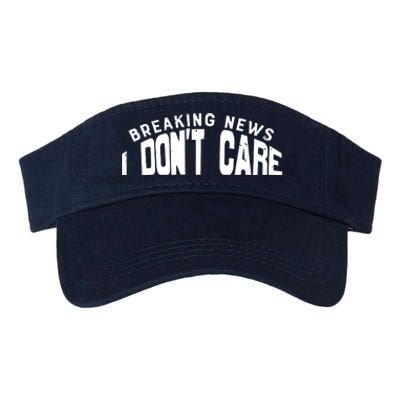 Breaking News I DonT Care Valucap Bio-Washed Visor